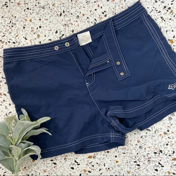 FOX Racing Y2K Casual Shorts Lightweight 100% Nylon Size 7 Summer Swim Moto - Picture 2 of 6